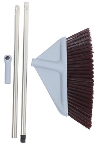 BESTYASH Robuster Besen für Einfache Reinigung mit Ergonomischem Griff und Weichen Borsten aus Pp und Edelstahl für Drinnen von Küchenböden und Terrasse Bücken