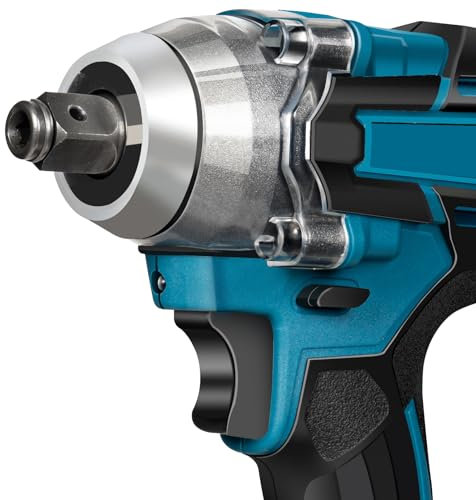 Avvitatore elettrico senza spazzole, 18 V, coppia 320 N.m, motore brushless e 6 adattatori, per cambio pneumatici e artigianato, luce LED e protezione da sovraccarico