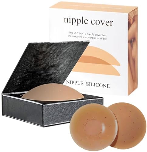Geunisin Nipple Covers for Women Breathable Reusable Seamless Hypoallergenic Silicone Pasties Invisible Adhesive Breast Petals Stick on Bra Skin Friendly Nipple Protection Fit A to D