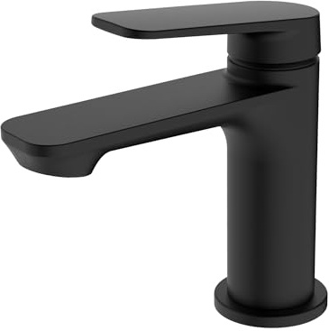 BELZ Waschtischarmatur Schwarz Matt Massivmessing, Wasserhahn Bad Einhebel | Bleifrei & Rostfrei, Wassersparend 40%, Keramikkartusche 500.000 Zyklen, Tropffrei, Leise & Spritzfrei, Kratzfest
