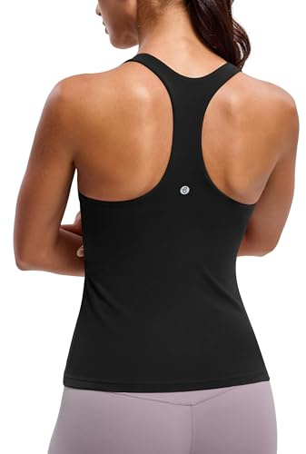 BAYDI Clouduxi Racerback Tanktop Damen mit Integriertem BH | Ärmelloses Yoga-Top, Integrierter BH, Bequemer Racerback, Fitness, Workout, Freizeit und Alltag