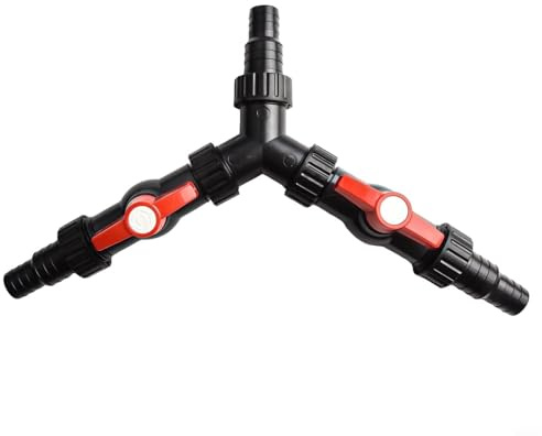 Desiumite Y-Umstellventilanschluss für Teichpumpe mit verstellbarem Verteiler, passend für 20 mm oder 25 mm Schlauch für Wasserfälle, Springbrunnen, Koi-Teichfilter, Kunststoff für den Außenbereich