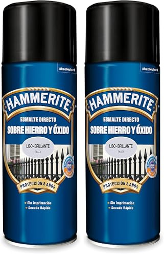 Hammerite Sprays de pintura, Plata, 400 ml (Paquete de 2)