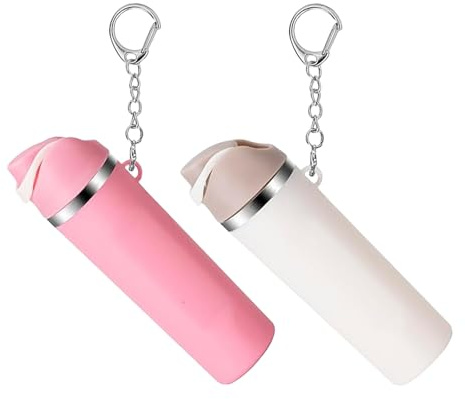 Aribliseza Trinkbecher-Form Schlüsselanhänger, Organisation kleiner Utensilien, Bag Charm zum Aufbewahren von Lippenstift Pillen USB kleinen Gegenständen, Lipgloss Taschenanhänger Damen