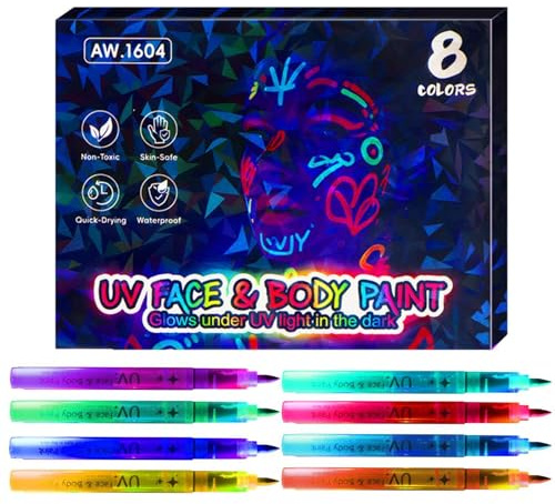 Marqueur Fluorescent Noir Total Stylo Facial Lavable Pour Le Maquillage Du | Feutres Néons Fluorescents Pour Artisanat Artistique Pour Adultes Fête Textile Art Dessin Peau