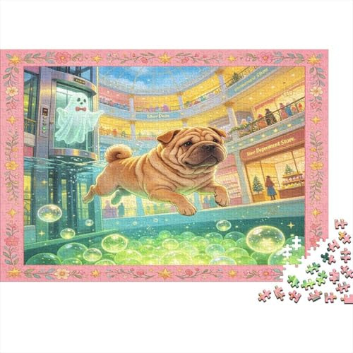 Cartoon Dog Puzzle für Erwachsene 1000 Teile Puzzle Spiel Indoor Bubble Scene Familienspiel Puzzle Papier Entspannung Konzentration Geschenk 70x50cm/1000pcs