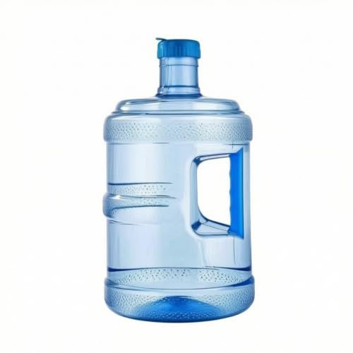 FytStycale Bonbonne d'eau avec Bouchon à Vis Transparent Bouteille Stockage d'eau Nervuré pour Cuisine, Bleu, 7.5 litres