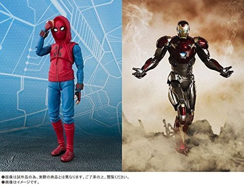 BANDAI S.H.Figuarts Spider-Man (Homecoming) Home Made Suit ver. & Iron Man Mark 47