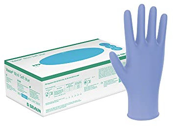 B. Braun VASCO Nitril blue Untersuchungshandschuhe Gr.S, Wasserresistent, Chemikalienbeständig, Groß, Blau
