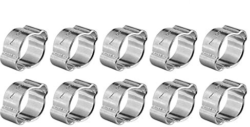 10 Stück 2-Ohr Schellen Rohr Clip Hoop Schlauchschelle Sanitär Fule Petrol Druckluftschellen Schnecken Zahnrad Schlauch Klemmplatten Wurm Antriebs Klipps Schlauchschellen 5-23mm(7-9Mm)