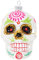 Inge-glas Weihnachtskugel Christbaumkugel Glaskugel Skull 9cm schwarz lila (Silber orange)