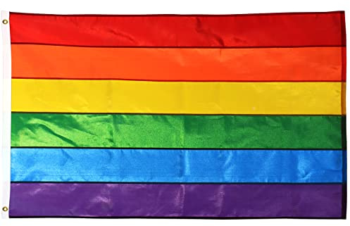 ANLEY EverStrong Serie 3x5 Fuß Regenbogenfahne (genähte Streifen) Hochleistungs-Nylon - 2 Reihen von Nähten - Flaggen mit Messingösen 3 x 5 Ft