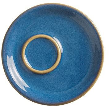 KAHLA Homestyle Untertasse 11,7 cm atlantic blue orientalisches Geschirr aus Porzellan mit Steingut- und Keramiklook kleine flache Untertasse für Espresso- und Mokkatasse rund blau