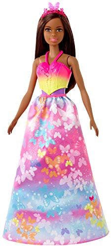 Barbie GJK41 Dreamtopia 3-in-1 Fantasie Spielset, Puppe (brünett) mit 3 Outfits und Zubehör: Fee, Meerjungfrau und Prinzessin, Spielzeug ab 3 Jahren