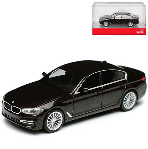 B*M*W 5er G30 Limousine Jatoba Schwarz Metallic Ab 2017 H0 1/87 Herpa Modell Auto mit individiuellem Wunschkennzeichen
