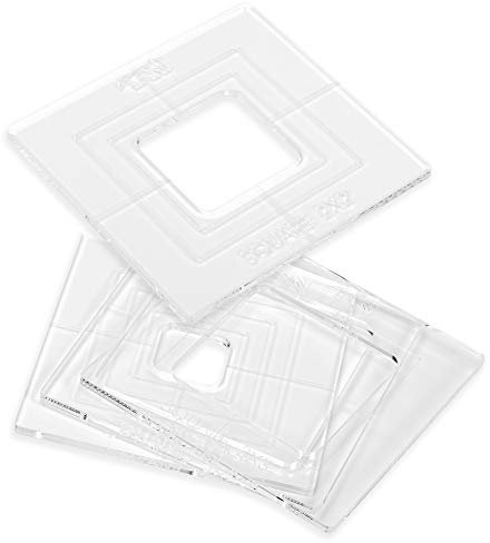 Nested Squares 4, 3, 2, 1 - Acrylic Router Inlay Templates for Precise Wood Inlay Designs by Tarter Woodworking (MLIS) Multiple Layer Inlay System, Works with Router Inlay kit, Made in USA