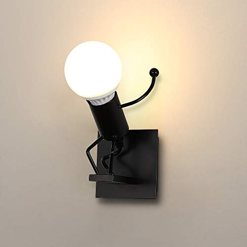 LED Aplique de pared Moderna, Luces de pared LED, E27 Vintage Lámpara de pared arriba y abajo para sala de estar, dormitorio, pasillo