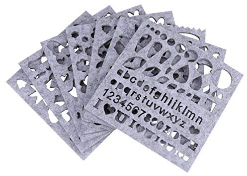 Pssopp 7 Stück Filzform DIY Nadelfilz Applique Form Filzschablonen für Nadelfilz, Filz Vorlage Anfänger Handwerk Werkzeug DIY Craft Schablone Applique für Filzen Nadel Projekte