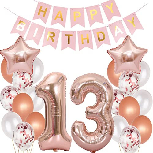 Luftballons 13 Geburtstag Dekoration mädchen rosegold,13.Geburtstag deko für mädchen,13 jahre Geburtstag deko mädchen 13.geburtstag deko mädchen 13 Geburtstag Mädchen 13 Geburtstagsdeko rosegold (13)