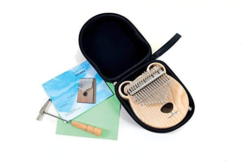 GEWA Kalimba Daumenklavier Eiche, mit Tonabnehmer, 17 Stahlzungen, stimmbar, inkl. Tasche, Stimmhammer, Anleitung
