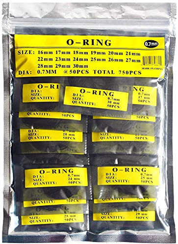 Watch Back O Ring, 0.7 mm/750 Pieces Pin Remover for Watch Straps, Waterproof O Ring Watch Seal Ring Replacement Parts