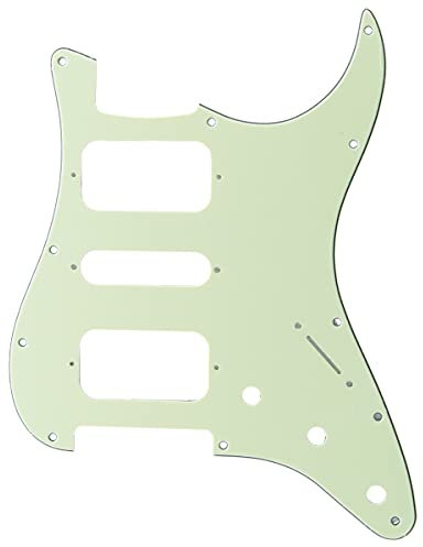 Musiclily Pro 11 Löcher Round Corner HSH Strat Pickguard Schlagbrett für American/Mexican Fender Standard Stratocaster E-Gitarre, 3-lagig Mint Green