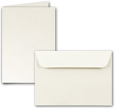 ARTOZ 50x Set aus Doppelkarten DIN A6 und Umschlägen DIN C6 - Farbe: tortilla (creme/Eierschalen) - Serie Greenline