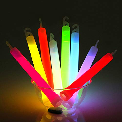 WedDecor Neonfarben Ultra Bright Glow in the Dark Glow Stick Tubes Lanyard Premium Fluoreszierende Stäbe Leuchtstäbe für Abschlussfeier, Camping, Silvester, 15,2 cm, 12 Stück, mehrfarbig