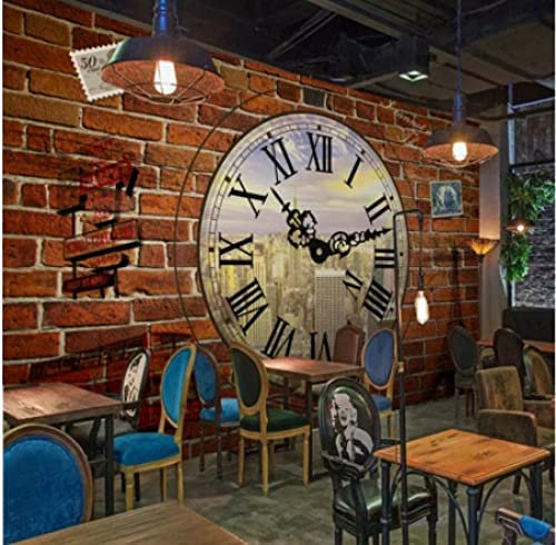 GHASOO Self-Adhesive Wallpaper Hand Clock Turning 3D Photo Wallpaper Mural Motif Peel and Stick Wall Photo 3D Wallpaper Paste Living Room The Wall for Bedroom Mural Border - 157X 110