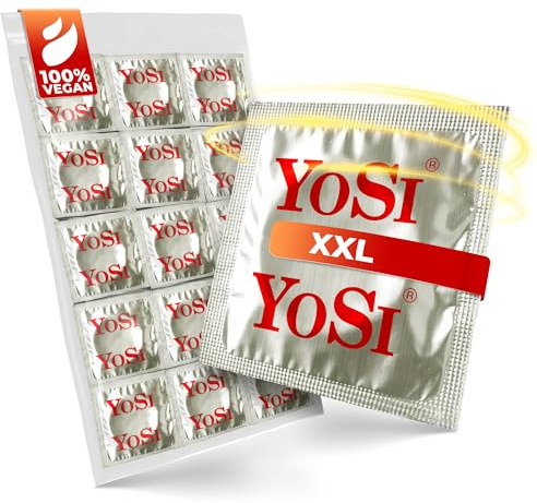YOSI Markenkondome „XXL“ - 100 Stück (2 x 50 Stück) | mehr Platz und eine optimale Passform - 56 mm Breite - extra große Kondome, für intensives Erlebnis - XXL Condoms