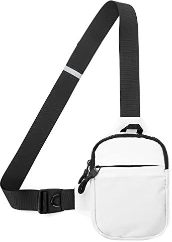 DONGKER Schulter-Rucksack, Sling-Brusttasche, wasserfest, für Damen und Herren, Wandern, Reisen, Outdoor-Sport, weiß, L, Casual