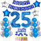 Luftballons 25 Geburtstag Mann deko blau, Geburtstagsdeko 25 Jahre Mann Dekoration, Ballon 25. Geburtstag Männer blau, Deko 25. Geburtstag Luftballons,Tortendeko 25. Geburtstag Mann blau
