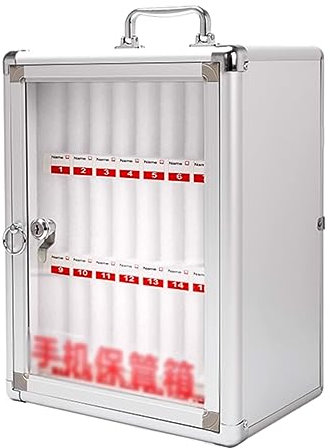 Handy-Tresor Handyschrank Aus Aluminiumlegierung Mit Schloss Wand-Handy-Schließfach Handy-Aufbewahrungsbox (S : 24)
