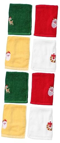Cabilock 2 Sets Quadratisches Handtuch Lappen Handtuch Bestickt S-handtücher Set Dekorative Handtücher Weihnachtshandtuch 4 Stück
