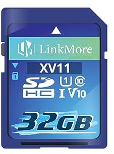 LinkMore Scheda SDHC 32 GB Memory Card per Macchina Fotografica, SD Card 32GB, A1, UHS-I, U1, V10, Classe 10, Velocità di Lettura fino 97 MB/s, Scrittura fino 25 MB/s Scheda SD Macchina Fotografica