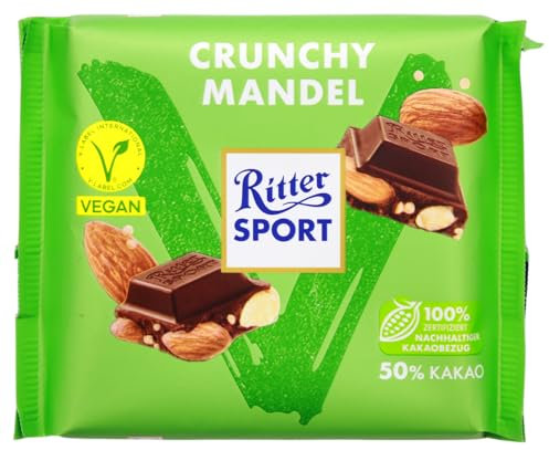 Ritter Sport Crunchy Mandel Schokolade vegan, 10er Pack (10 x 100g)