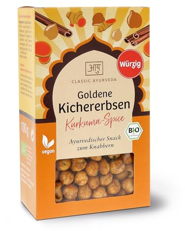 Classic Ayurveda - Bio Goldene Kichererbsen Kurkuma-Spice - 100 g - Würziger ayurvedischer Snack mit Kurkuma und aromatischen Gewürzen