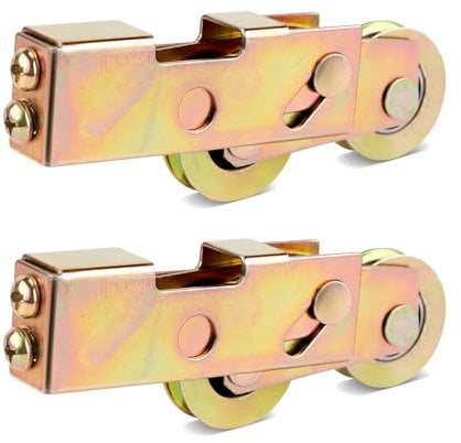 2pcs 1-1/4 Inch Sliding Patio Door Rollers, Sliding Door Tandem Roller Assembly Sliding Glass Door Wheels Replacement Hardware for Screen Doors, Gates, Windows