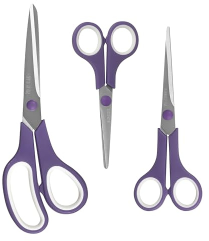 SINGER 3pc Soft Grip Scissor Set: 8.5 Fabric Shears, 5.5 Sewing Scissors & 6.75 Multi-Use Craft Scissors - Comfort Grip, Suitable for Left-Handed