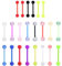 KRYMSON 22 Stück Bunte Zungennägel Aus Acryl, Zungenpiercing-Schmuck, Brustwarzenstäbe, 14 G Weicher Stab-Piercing, 16 Mm Vibrierender Zungenring