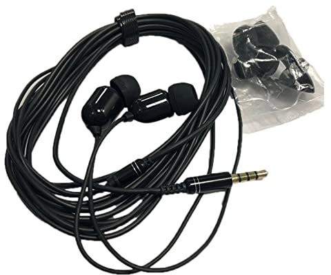 Youding Auriculares con cable | Auriculares con cordón extra largo | Auriculares con aislamiento acústico con micrófono integrado | Auriculares con cable portátiles para teléfono móvil para un sonido