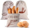 Gelewuld 3 PCS Linen Bread Bag for Homemade Bread, 40x30cm Reusable Bread Bags to Keep Bread Fresh, Food Bread Storage Bags with Drawstring