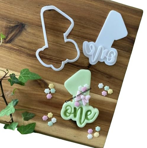 Tagliabiscotti.it - Cookies Cutter Tagliabiscotti scritta ONE numero 1 - Primo Compleanno - 8cm x 5,2cm, NMR-S-03-01-08
