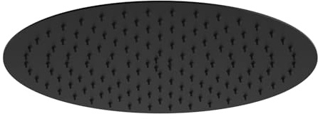 JOHO Regendusche Duschkopf 12 Zoll, Edelstahl Kopfbrause Runden Regenduschkopf Mit Anti-Kalk Düsen XXL Einbauduschkopf D30cm schwarz