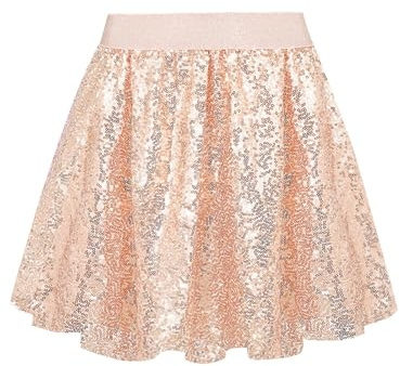 BALAYSIER GlitzerRock Mädchen Pailletten-Kleidung mit Auskleidung Kinder Fransen geeignet für 6-12 Jahre (Champagnerfarbe, 6-8 Jahre)