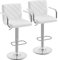 Yaheetech Juego de 2 Taburetes de Bar de Polipiel Sillas de Bar Giratorias de Altura Ajustable con Respaldo Reposapiés Reposabrazos para Bar Cocina Hogar Blanco