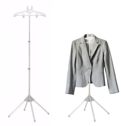 Clothes Steamer Stand, Folding Telescopic Steaming Hanger for Clothing, Height Adjustable Handheld Garment Steamer Rack Holder for Clothes Home Steam Ironing Shirts (Grey)