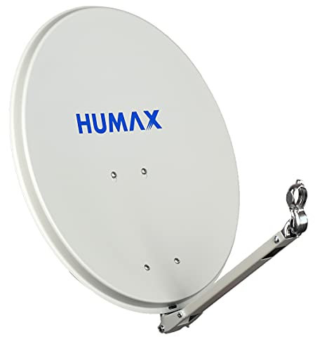 HUMAX Digital Professional 65 cm Satellitenspiegel, Sat Antenne mit Tragarm für LNBs, Satellitenschüssel aus Aluminium mit einem Durchmesser von 65 cm, hellgrau