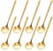 Cucharas de Café de Acero Inoxidable, 8 Piezas Redonda Cucharitas de Té Cucharas de Postre Cucharas Pequeñas para Casa, Cocina, Hotel, Cuchara de Helado, 13cm (Oro)