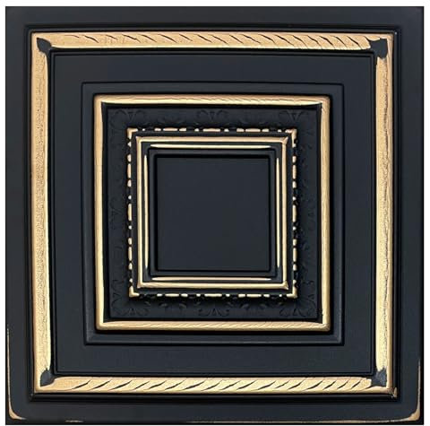 Eurodeco Lot de 16 panneaux en polystyrène XPS, panneaux de plafond, panneaux muraux 3D, décoration en polystyrène, revêtement mural rétro vintage, 3 mm d'épaisseur - 50 x 50 cm (4 m² - 86-ZL-123)